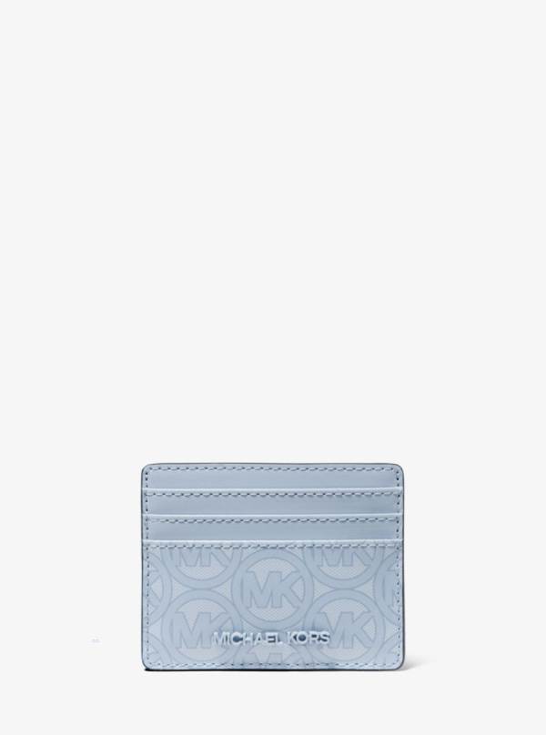 Damske Penazenky Michael Kors Jodie Logo Jacquard Card Case Modre - Doplnky Michael Kors Vypredaj | ZVMUS-7284
